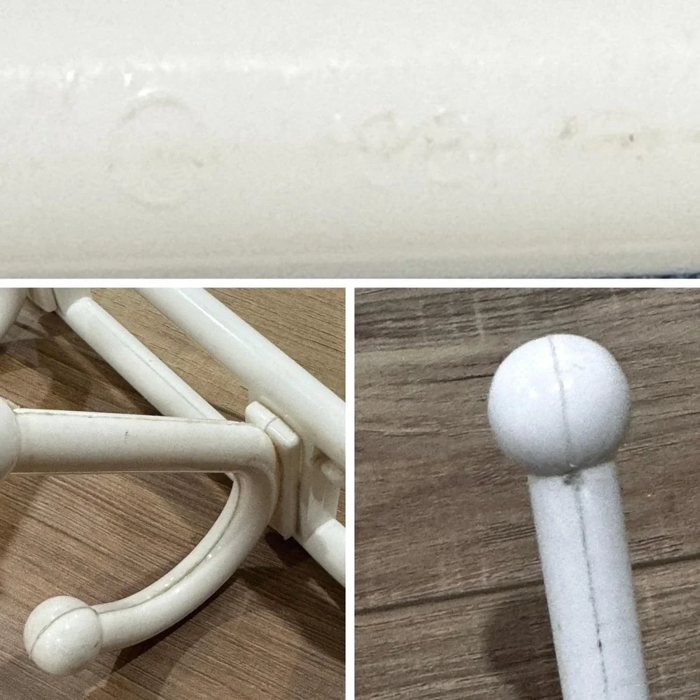 Vintage 1980s Yaffa Basic Line Hook Rack: White Plastic, 5 Double Hooks
